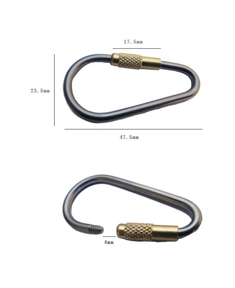 EKLOEN 5pcs MINI Titanium Locking Carabiner, Perfect D-Ring for Outdoor and Indoor Use - Image 2
